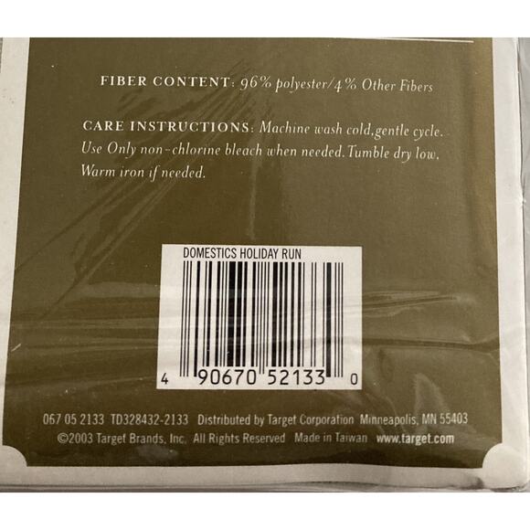 Vintage 2003 Plaid Oblong Tablecloth 60X84 Ivory with Gold Silver Threads Target - Picture 5 of 5